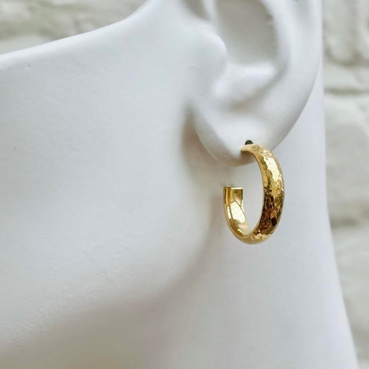 Gold plated silver (vermeil) hoop earrings