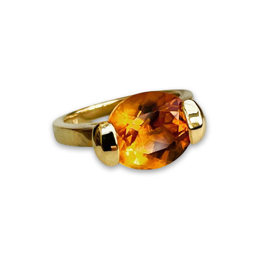 9ct gold oval gemstone ring