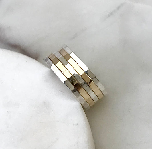 Individual silver or 9ct gold stacking rings