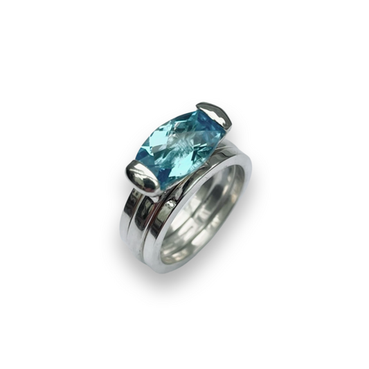 Silver gemstone Lavo ring